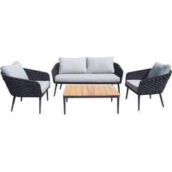 DKS lounge set Ungaran tuinset alu frame gevlochten kunststof incl. Kussens