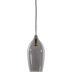 Light&living Hanglamp Ø17x36 cm LUKARO antiek brons+glas smoke