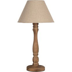 Clayre & Eef Tafellamp Ø 26x50 cm Bruin Hout Bureaulamp
