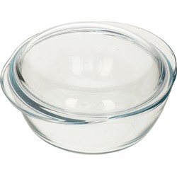Pyrex ronde glazen ovenschaal met deksel - 2,1 liter - 22 x 13 x 5 cm - Ovenschalen