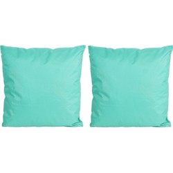8x Buiten/woonkamer/slaapkamer kussens in het aqua blauw/groen 45 x 45 cm - Sierkussens