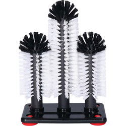Buemag Spoelborstels - bierglazen - 19 x 24 x 10 cm - zwart - 3 stuks - professionele borstels - Afwasborstel