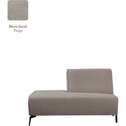 LABEL51 Bank Nero - Taupe - Micro Suede - Ottomane Links Voorstaand