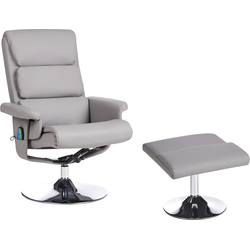 Beliani LEGEND - TV-fauteuil-Grijs-Kunstleer