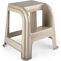 PlasticForte Keuken krukje - beige - kunststof - 46 cm - Huishoudkrukjes