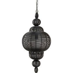 PTMD Merri Ronde Hanglamp Druppel - H79 x Ø38 cm - Ijzer - Zwart