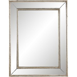 Clayre & Eef Spiegel  40x50 cm Zilverkleurig Hout Rechthoek Grote Spiegel