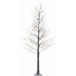 LED kerstboom sneeuw buiten 180 cm 96L bruin/warm wit