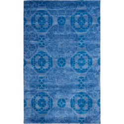 Safavieh Medallion Indoor handgetuft vloerkleed, Wyndham Collection, WYD376, in blauw, 183 X 274 cm