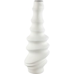 PTMD Georgy White ceramic pot round spiral L