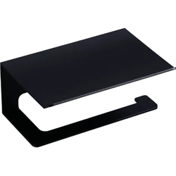 Toiletrolhouder Rectángulo mat zwart met planchet voor smartphone