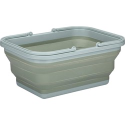 Alpina Wasmand/draagmand opvouwbaar - kunststof - 19 Liter - groen - 38 x 28 x 18 cm - Emmers