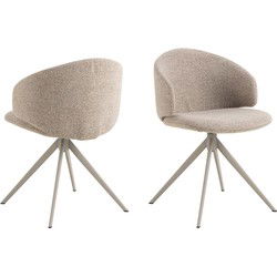 Eetkamerstoel - Beige - Stof - Zithoogte 49,5cm - Valerie