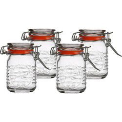 Urban Living Weckpotje/inmaakpotje - 4x - mini - 70 ml - glas - met beugelsluiting - D5 x H8 cm - Weckpotten