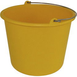 Plasticforte Emmer - geel - kunststof - met hengsel - 12 liter - Emmers
