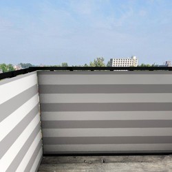 Balkonscherm gestreept grijs (100x100cm Enkelzijdig)