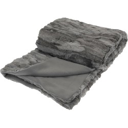 Polyester fleece deken/dekentje/plaid 130 x 150 cm titanium grijs - Plaids