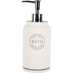 Clayre & Eef Zeepdispenser 475 ml Wit Kunststof BATH Zeeppompje