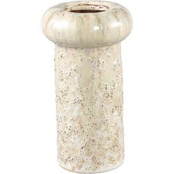 PTMD Bloempot Wang - 12x12x22 cm - Keramiek - Creme