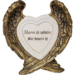 Clayre & Eef Wanddecoratie Vleugels 13 cm Goudkleurig Kunststof Home heart Muurdecoratie