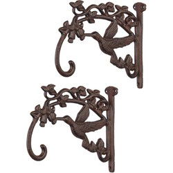 A PAIR OF CAST IRON WALL HOOKS