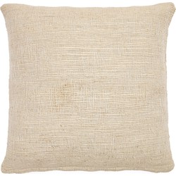 Kave Home - Machiel-kussensloop van viscose en natuurlijk en wit katoen 50 x 50 cm