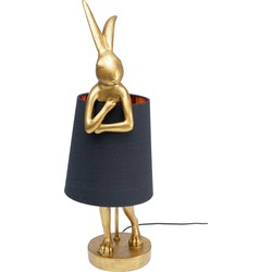 Kare Tafellamp Animal Rabbit Gold Black 68cm