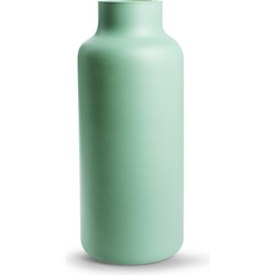 Jodeco Bloemenvaas Gigi - mat groen - eco glas - D14,5 x H35 cm - melkbus vaas - Vazen