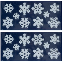 2x Witte kerst raamstickers sneeuwvlokken - Feeststickers