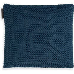 Knit Factory Vinz Sierkussen - Petrol - 50x50 cm - Inclusief kussenvulling