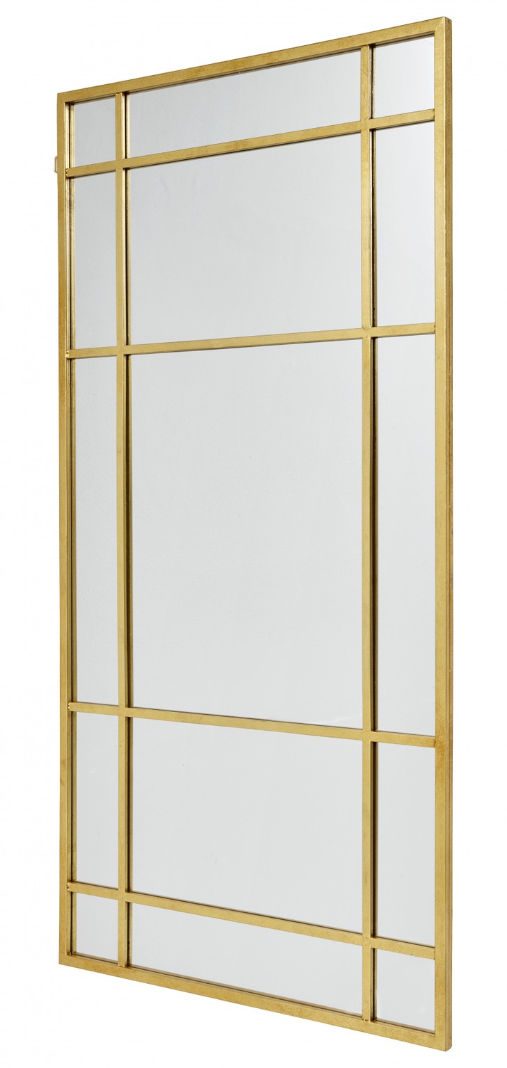Nordal wandspiegel met stalen frame groot goud 204 cm x 102cm - 