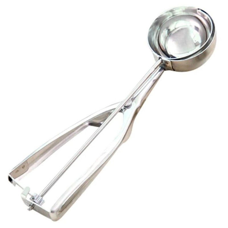 Decopatent® - IJsboltang - Ø6 Cm - Rvs Ijsschep voor Ijsbollen - Portioneerlepel - Oliebollenlepel - Oliebollen tang - ijsschepper - 