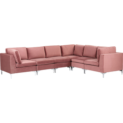 EVJA - Hoekbank - Roze - Linkerzijde - Fluweel