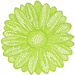 Placemat Flower d38cm lime