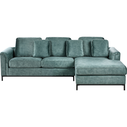 Beliani OSLO - Hoekbank-Blauw-Fluweel