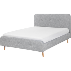 Beliani RENNES - Tweepersoonsbed-Grijs-Polyester