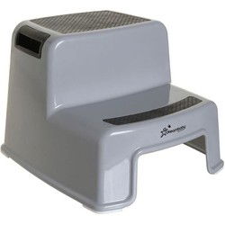 Stapje omhoog - DREAMBABY - 2 treden - Antislip en gestructureerd - Tot 80 kg voor kinderen en volwassenen - Grijs en Zwart