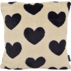 Sierkussen Furry Hart Zwart | 45 x 45 cm | Polyester