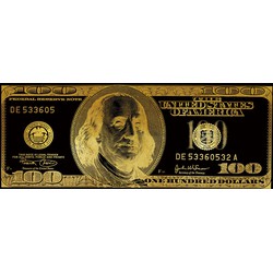 Fine Asianliving Pop Art Dollar Biljet Zwart Goud Digitale Print