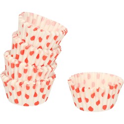 180x Mini muffin en cupcake vormpjes rood papier 4 x 4 x 2 cm - Muffinvormen / cupcakevormen