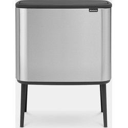 Bo Touch Bin, met 3 binnenemmers, 3 x 11 liter - Matt Steel Fingerprint Proof
