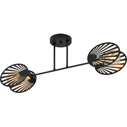 moderne plafondlamp Mazza Zwart 2-lichts