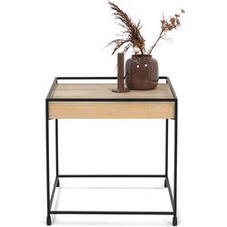 torna THIN WOOD 40 Bijzettafel - Zwart / Eiken bianco