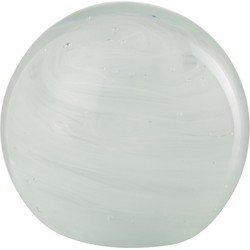 J-line - Presse-papier Twister Rond Glas Wit Small - 11x11x11cm