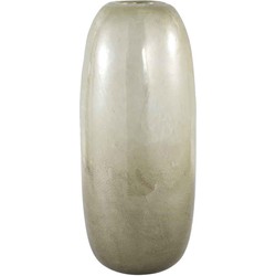 PTMD Oliva Ronde Vaas - H35 x Ø14,5 cm - Gemengd glas - Groen