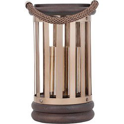 PTMD Lantaarn Sjorsh - 22x22x37 cm - Hout - Goud