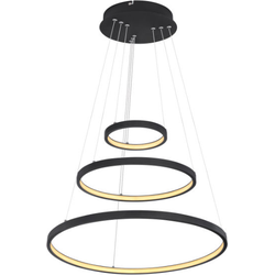Moderne hanglamp met drie LED ringen | Ø 51CM | Zwart | Woonkamer | Eetkamer