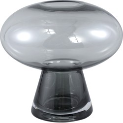 PTMD Minty Grey glass vase round on foot M