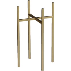 Mica Decorations - bloempot plantenstandaard- goud - H25 x B14 cm - Plantenstandaarden
