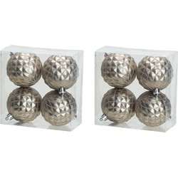 12x Luxe zilveren kunststof kerstballen 8 cm kerstboomversiering - Kerstbal